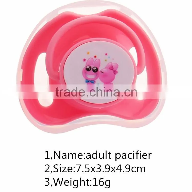 Hot sale plastic adult baby pacifier with silicone nipple