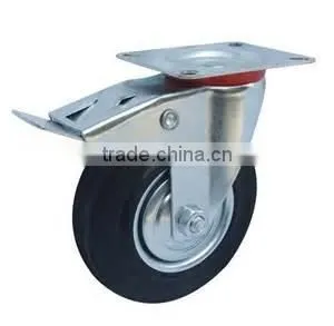 Solid Iron Core Rubber Industrial Carts' Castor Wheels N420(DB)