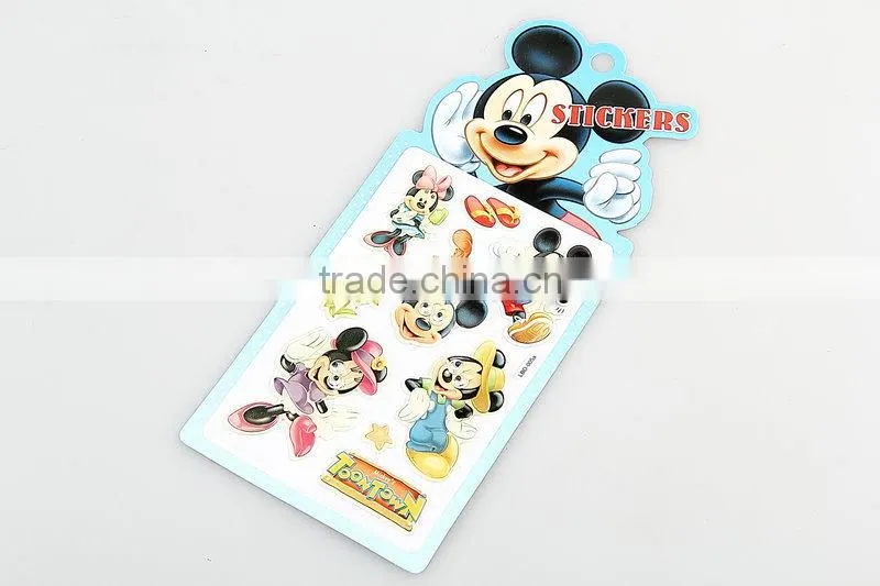 2014hot sale custom cartoon waterproof pvc sticker label for kids gift