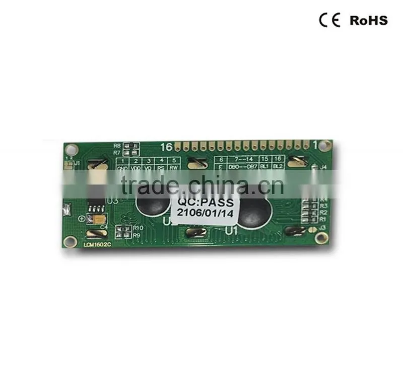 custom 16x2 character LCD display with blue screen