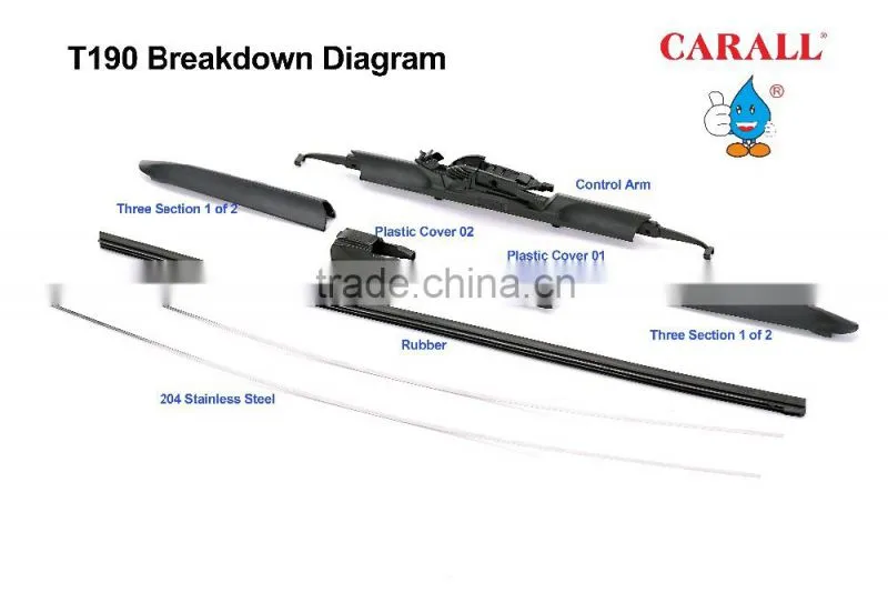 T190 Car Accessories J-HOOK Arm Germany Patent Windshield Wiper Blades