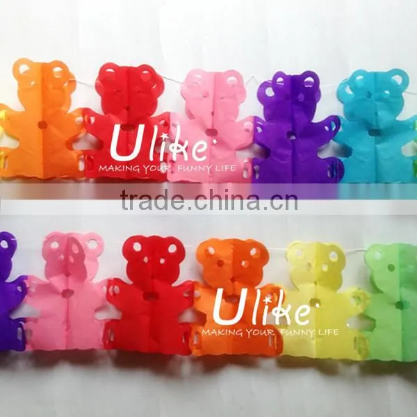 New Birds party garland paper decoration tissue bear honeycomb paper garland