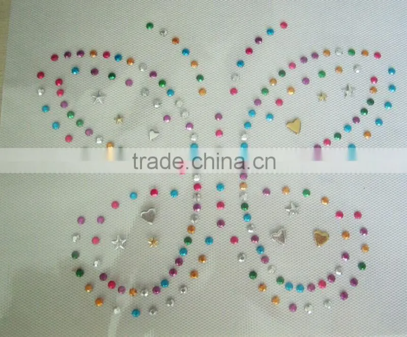 mix color rhinestud and nailhead heat transfer iron on sticker