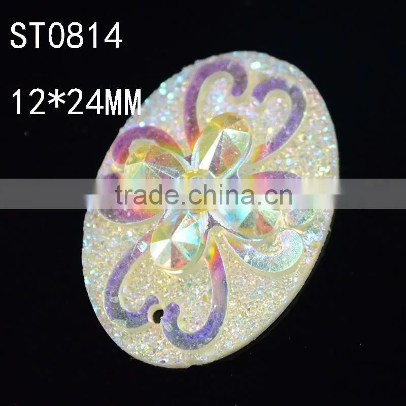 18*25 mm Oval Shape Sew On Rhinestone , Flatback Gemstone Cabochon ,Jewelry Beads Sets