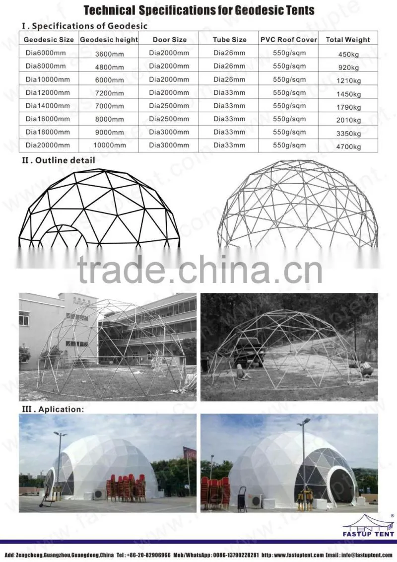 Geodesic Dome Tent, Round Tent for Hot Sale