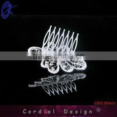 Fashionable Jewelry Tiara Crown Rhinestone Hair Comb Accessories