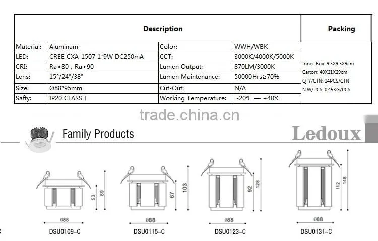 New fashion 9w cob LED chandelier ceiling lamp