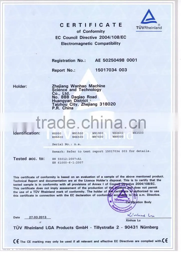 CE certificate 2kw potable petrol Generator (WH2600)