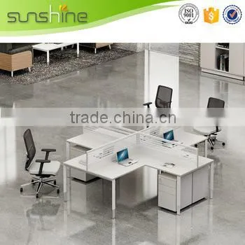 Space saving furniture 4 seat office workstation cubicle for staffs Simple style China supplier