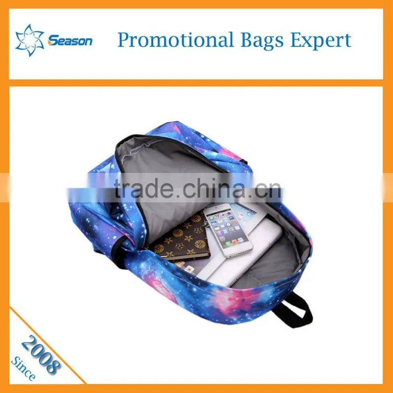 Fashion Galaxy Printed Backpack 2016 new design school bag for children