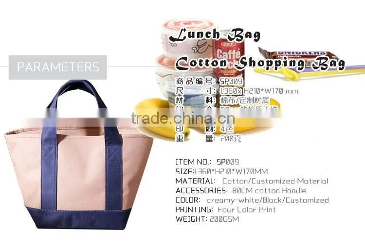 new design Customized lunch bag Cotton Tote Bag Shopping Bag