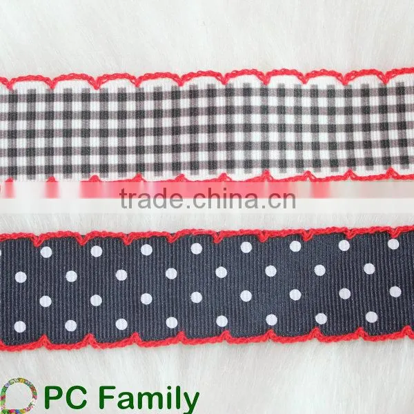 Fashion trimming high quality custom embroidery jaquard ribbon