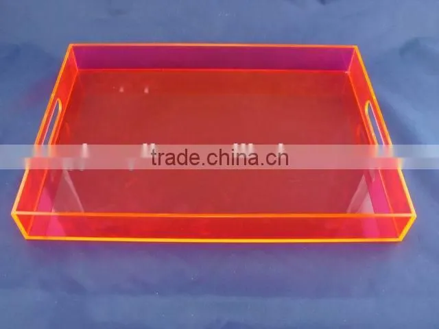 Red acrylic tray
