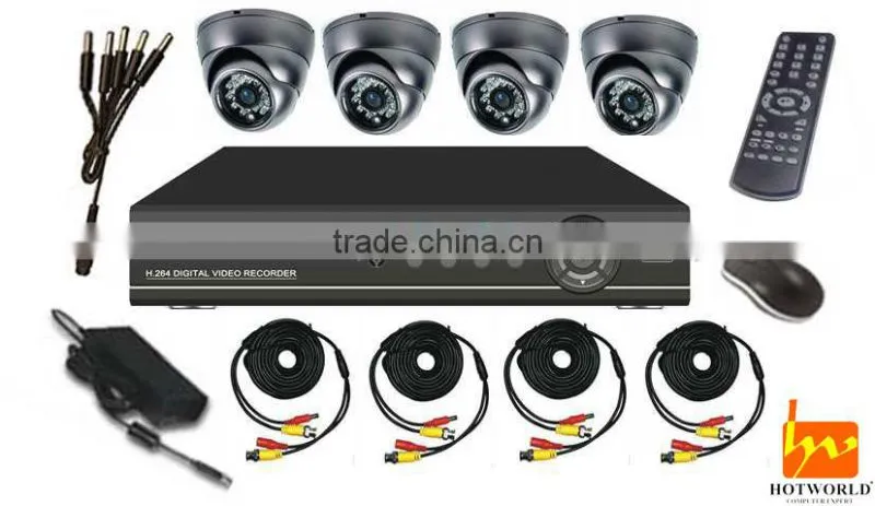 h.264 standalone network dvr with 4ch CCTV camera kit h.264 network dvr