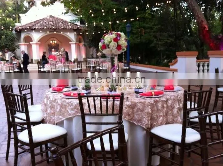 Rosette Satin Tablecloth Rose Wedding Cake Table Overlay