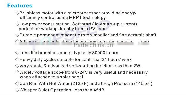 sun solar water small pump