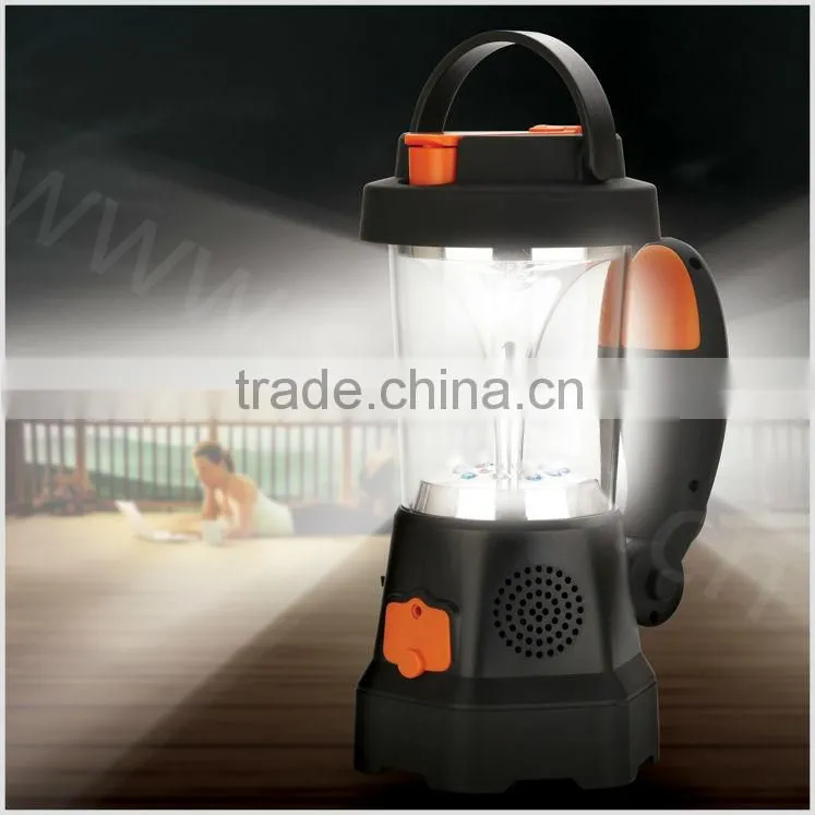 Portable night fishing LED lantern with FM & AM radio - rechargeable battery for phones