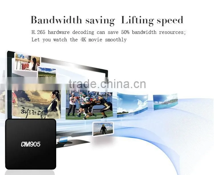 2016 Cloudnetgo Android 5.1 OS 4K UHD Quad Core Digital Set top box CM905 Wifi TV box S905 Kodi 15.2 TV box in Cheap price