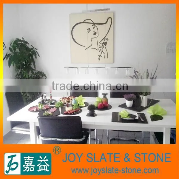 Natural Stone Black Square Coasters slate table mats table runners