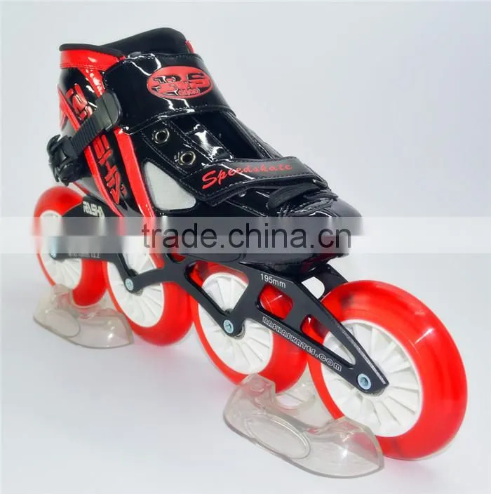 Professional Speed skating shoes Black red color skating boot Inline Skate Shoes Roller red color Skating wheels