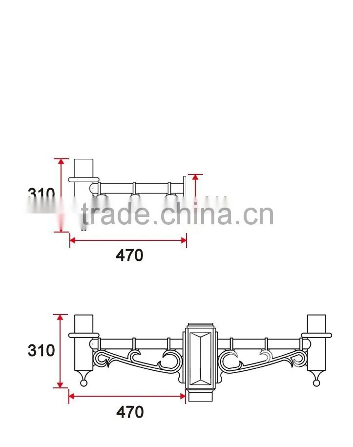 Outdoor Aluminum Light Pole Arms D011