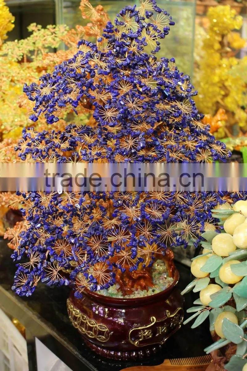 china decorative citrine lapis agate crystal bead christmas trees