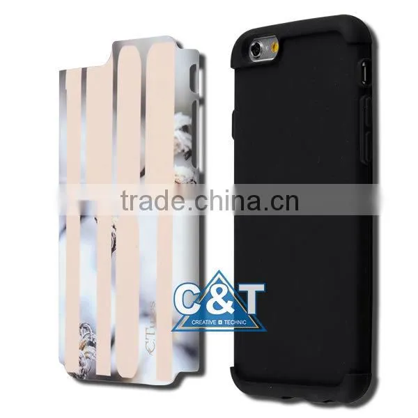C&T Luxury Style High Quality silicone+pc hybrid combo case for iphone6 flower cover