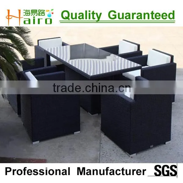 black wicker and popular outdoor dining set