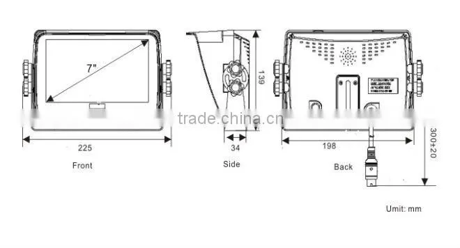 7" rear view system with car monitor
