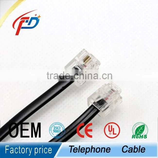 Flat Telephone Cables With RJ12 Connector