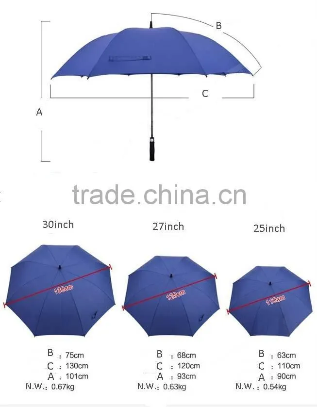 Custom Print Promotional Straight Automatic Big Golf Umbrellas