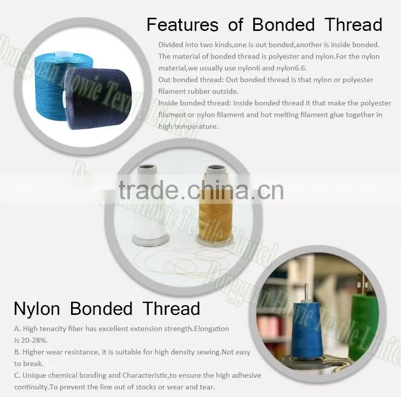 TFO 100% Nylon double 6 Bonded Thread for Leather Sewing