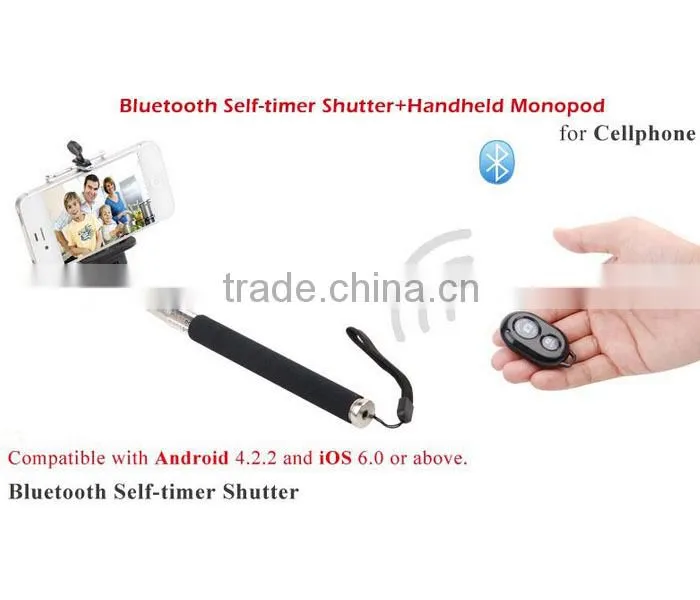 2 in 1 Combo Handheld Monopod Plus Self-timer kit Bluetooth Wireless Camera AB Shutter for Android iphone Samsung HTC CL-70