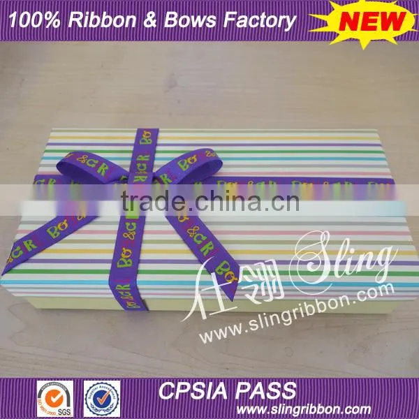 Custom Printed Ribbon Bow Tie For Gift Packaging Box