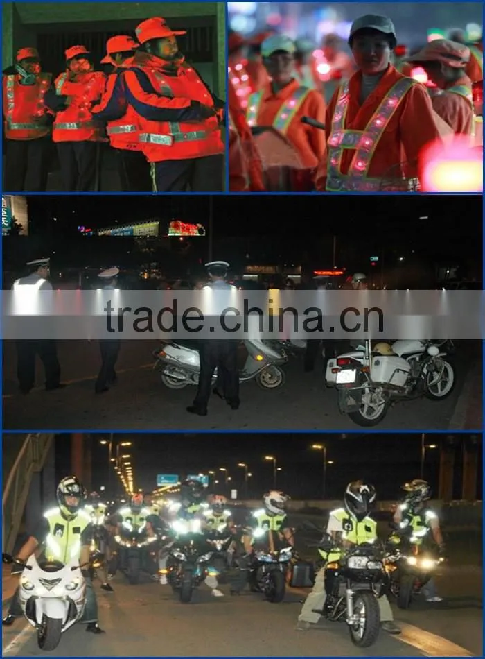 2016 Hot Selling LED Fluorescent Refletive Clothing For Road Safety At Night