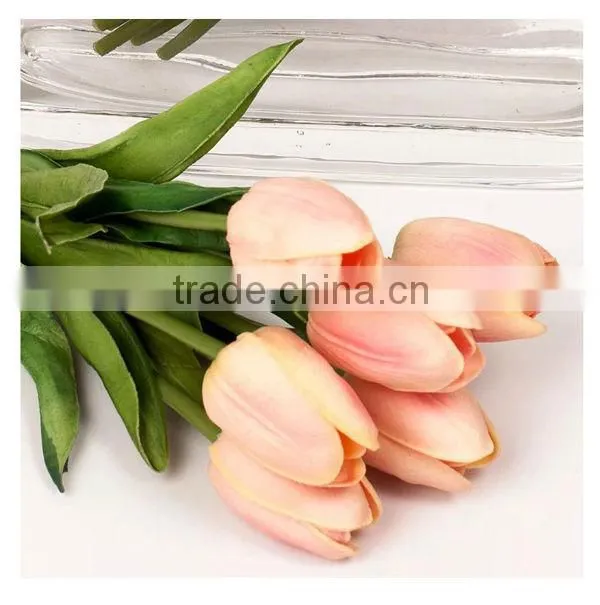 Real touch artificial tulips with 6pcs bundle/decorative tulips flower