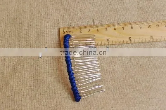 Elegant Girl Cute Flower Metal Hair Comb Wrapped Ribbon Mixed Colors