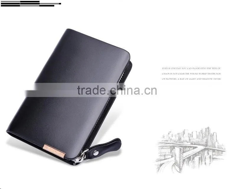 custom trip leather car key pouch wallet/holder inside with key chain