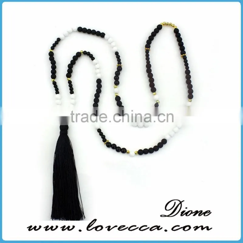 2016 Fashion women tassel necklace Tiger eye beads elegant pendant necklace with tassel pendant