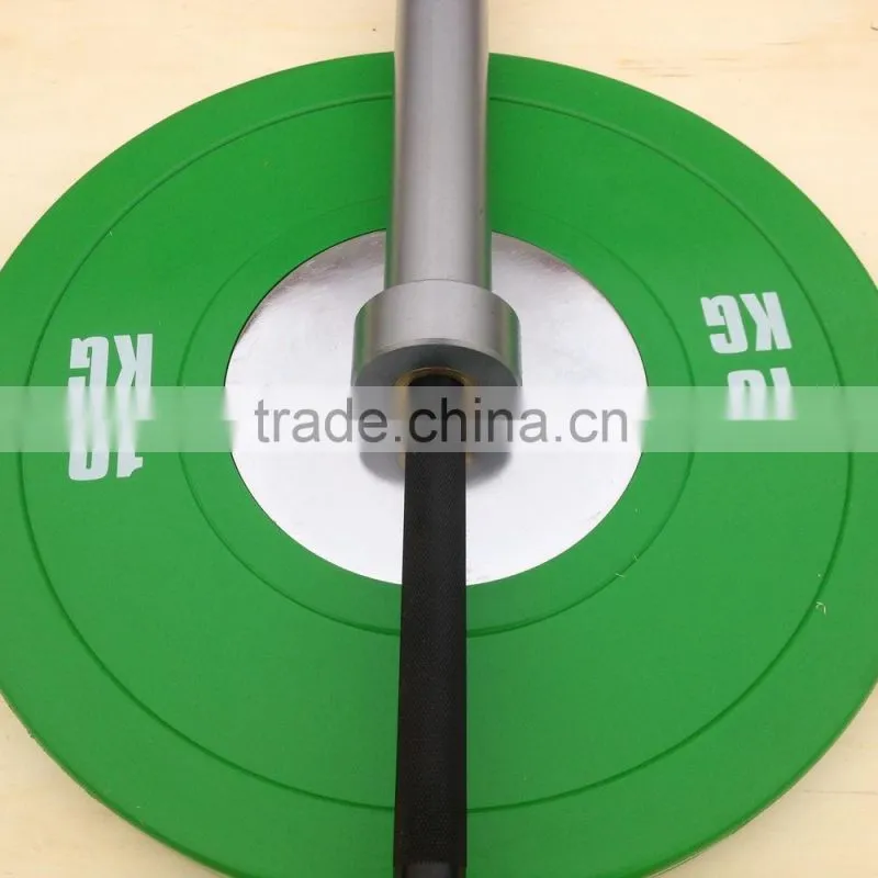 Competition Olympic Rubber Barbell Plates With Olympic Barbell Package Set
