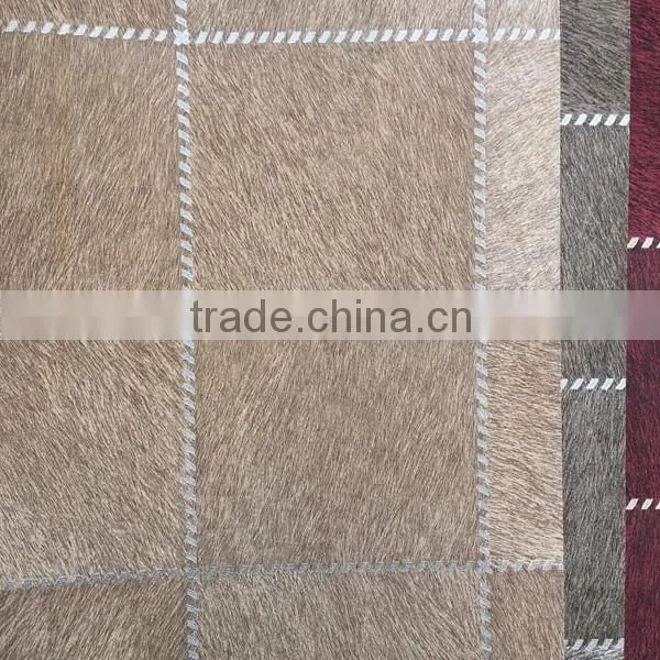 hand sewing leather effect vinyl wallpaper