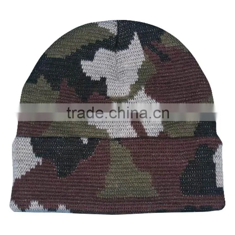 New fashion camouflage style jacquard beanies wholesale