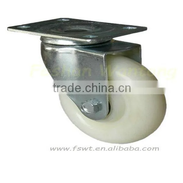 Swivel Screw Bracket White Single Nylon Small Plastic Wheel
