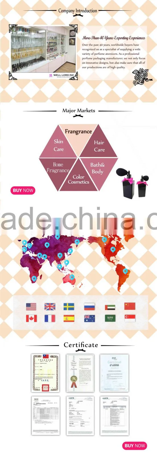 Hot look gorgeous fragrance pump spray PET bottles