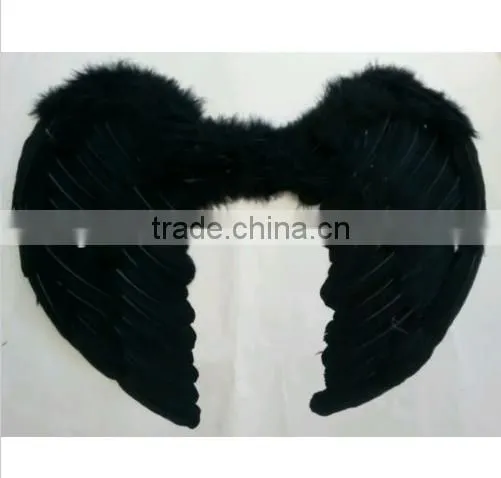 Black Feather Angel Wings Fancy Fairy Dress Up Halloween PartyCostume 54x37cm
