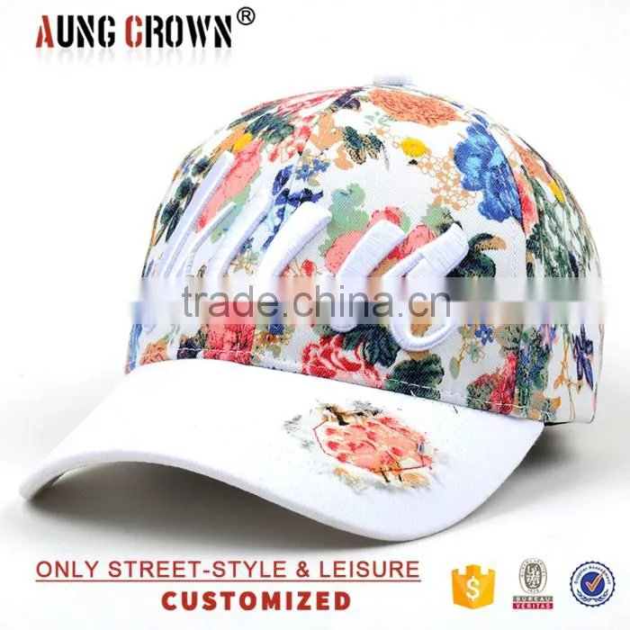 fashion floral baseball caps for girls