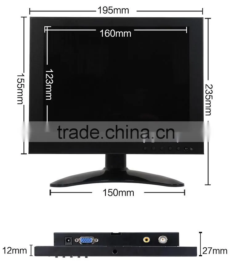 square size 1024*768 wall mount 8inch ultra thin tft mini lcd monitor