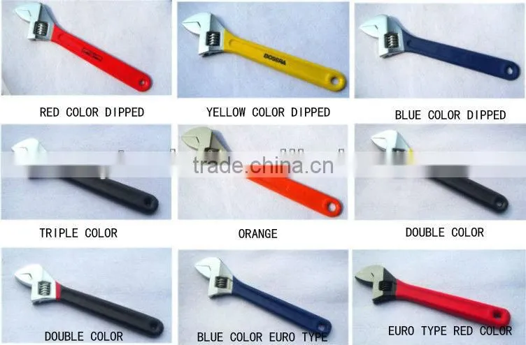 Different type of adjustable wrench and spanner hardware tools