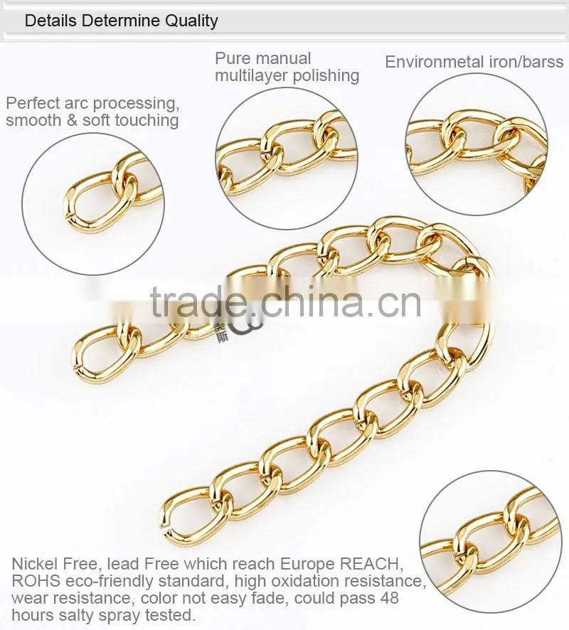 Luxury gold metal decorative bag chain