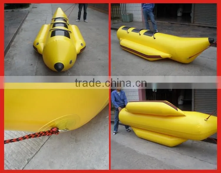 2016 Eye Catching 3 Person PVC Material Inflatable Banana Boat For Sale